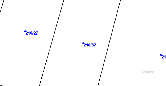Parcela st. 210/37 v KÚ Kozojedy u Žlunic, Katastrální mapa