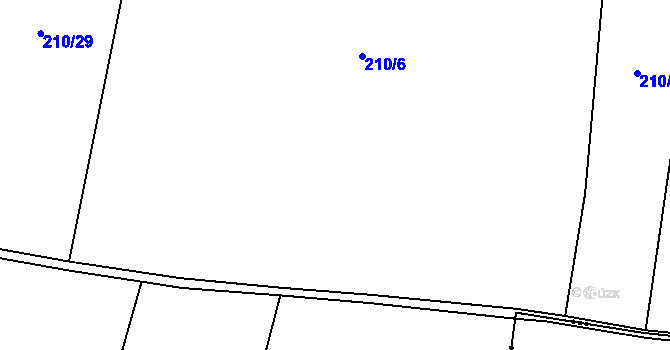 Parcela st. 210/40 v KÚ Kozojedy u Žlunic, Katastrální mapa