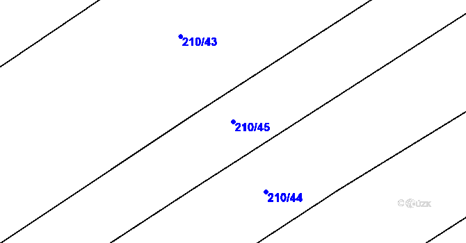 Parcela st. 210/45 v KÚ Kozojedy u Žlunic, Katastrální mapa