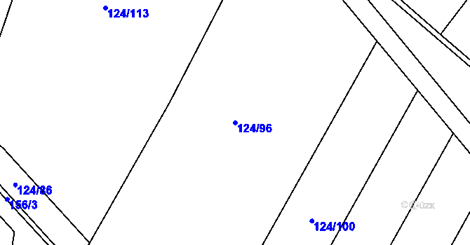 Parcela st. 124/96 v KÚ Sekeřice, Katastrální mapa