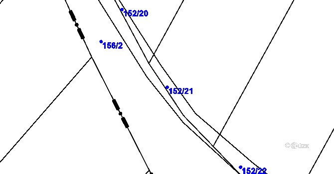 Parcela st. 152/21 v KÚ Sekeřice, Katastrální mapa
