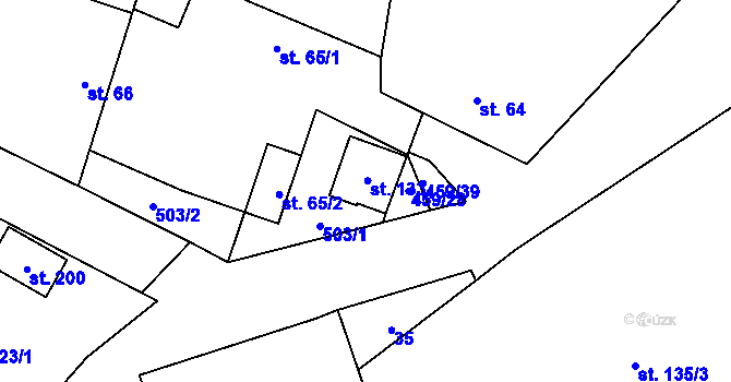 Parcela st. 133 v KÚ Slavhostice, Katastrální mapa