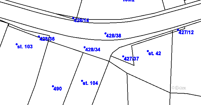 Parcela st. 427/6 v KÚ Slavhostice, Katastrální mapa