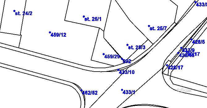 Parcela st. 459/29 v KÚ Slavhostice, Katastrální mapa