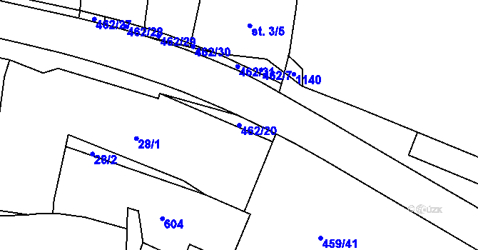 Parcela st. 462/20 v KÚ Slavhostice, Katastrální mapa
