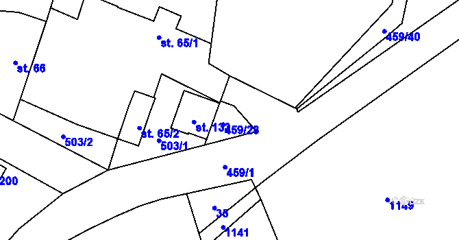 Parcela st. 459/39 v KÚ Slavhostice, Katastrální mapa