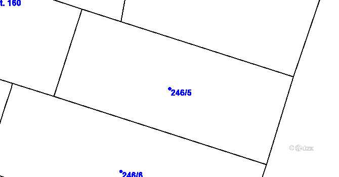 Parcela st. 246/5 v KÚ Žlunice, Katastrální mapa