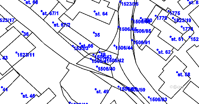 Parcela st. 19 v KÚ Žlutava, Katastrální mapa