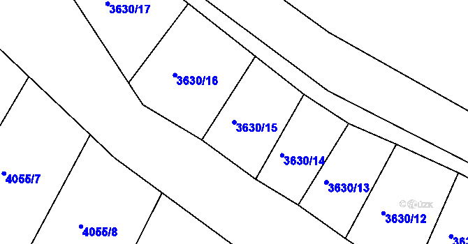 Parcela st. 3630/15 v KÚ Žlutice, Katastrální mapa