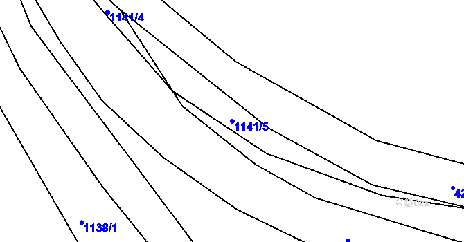Parcela st. 1141/5 v KÚ Žlutice, Katastrální mapa
