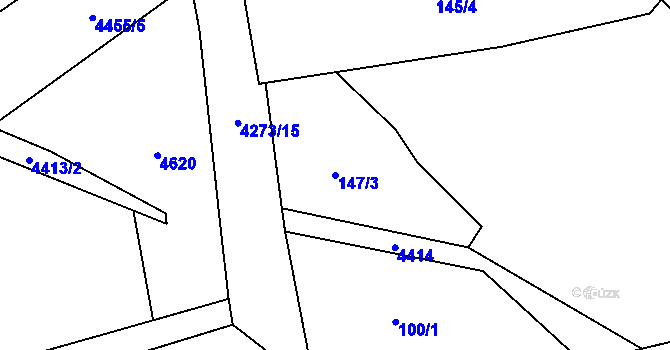 Parcela st. 147/3 v KÚ Žlutice, Katastrální mapa