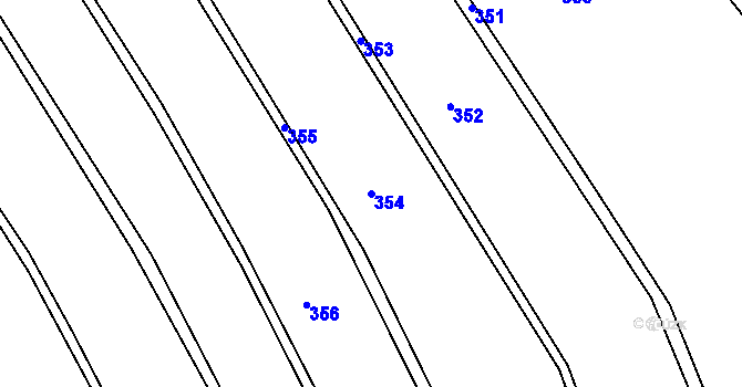 Parcela st. 354 v KÚ Žlutice, Katastrální mapa