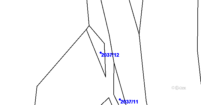 Parcela st. 2037/12 v KÚ Žlutice, Katastrální mapa