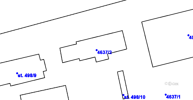 Parcela st. 4637/2 v KÚ Žlutice, Katastrální mapa