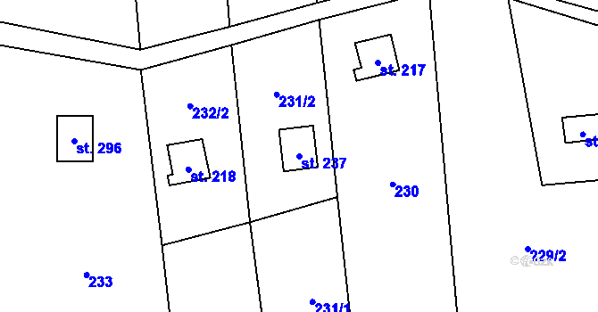 Parcela st. 237 v KÚ Žopy, Katastrální mapa