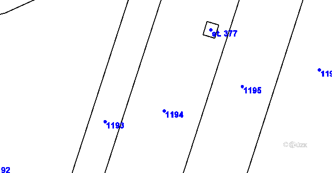Parcela st. 161/3 v KÚ Žopy, Katastrální mapa