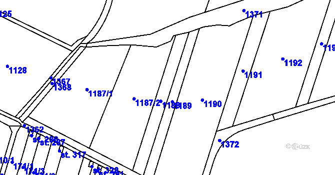 Parcela st. 167/1 v KÚ Žopy, Katastrální mapa