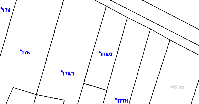 Parcela st. 176/3 v KÚ Žopy, Katastrální mapa