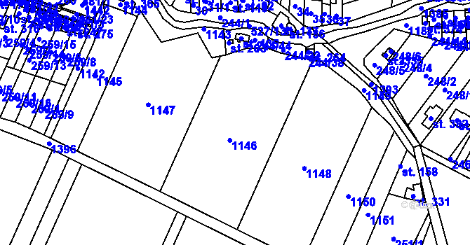 Parcela st. 252 v KÚ Žopy, Katastrální mapa