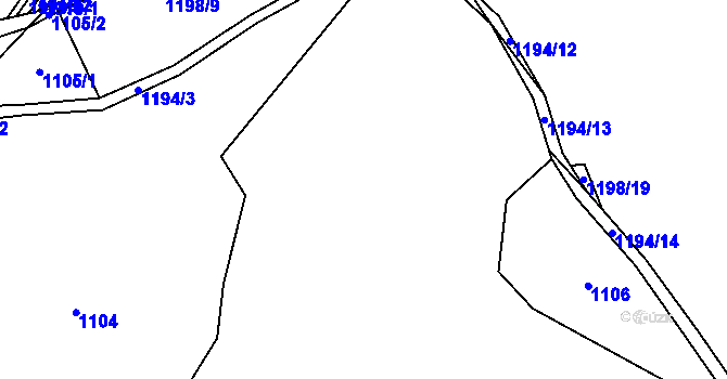 Parcela st. 1094/73 v KÚ Žulová, Katastrální mapa