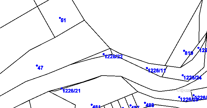 Parcela st. 1226/22 v KÚ Žulová, Katastrální mapa
