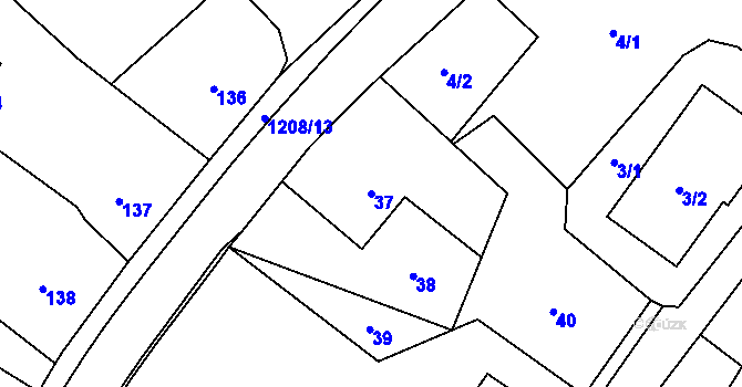 Parcela st. 37 v KÚ Žulová, Katastrální mapa
