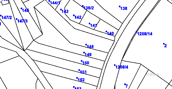Parcela st. 148 v KÚ Žulová, Katastrální mapa