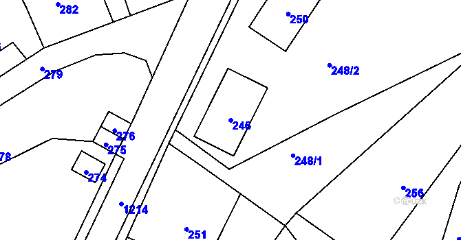 Parcela st. 246 v KÚ Žulová, Katastrální mapa