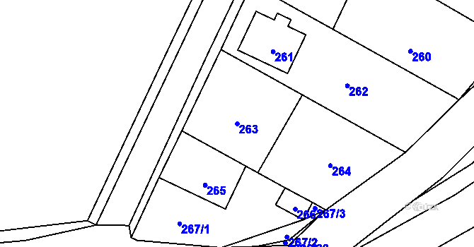 Parcela st. 263 v KÚ Žulová, Katastrální mapa