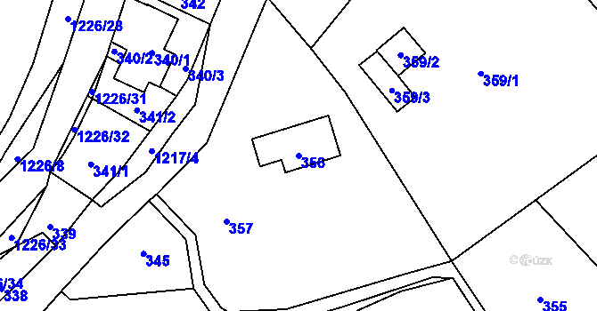 Parcela st. 356 v KÚ Žulová, Katastrální mapa