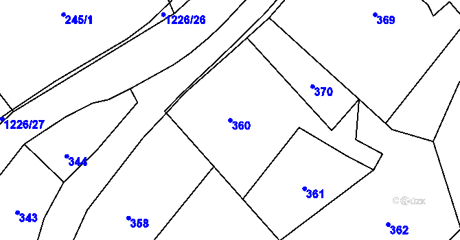 Parcela st. 360 v KÚ Žulová, Katastrální mapa