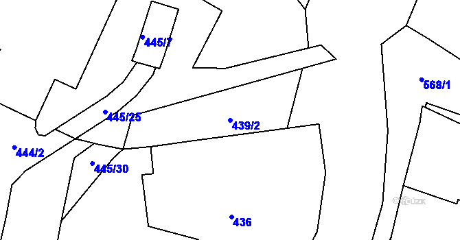 Parcela st. 439/2 v KÚ Žulová, Katastrální mapa