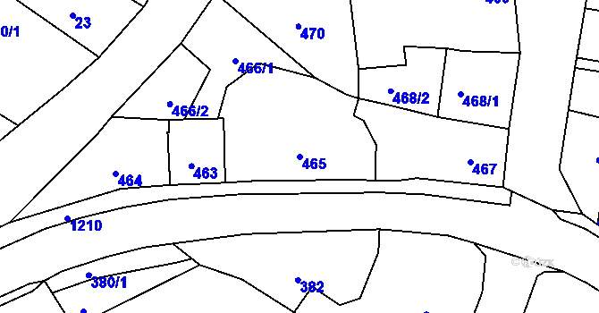 Parcela st. 465 v KÚ Žulová, Katastrální mapa