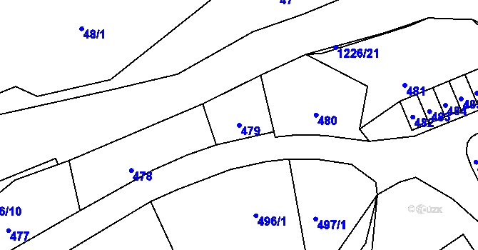 Parcela st. 479 v KÚ Žulová, Katastrální mapa