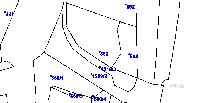 Parcela st. 563 v KÚ Žulová, Katastrální mapa