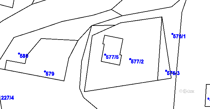 Parcela st. 577/5 v KÚ Žulová, Katastrální mapa