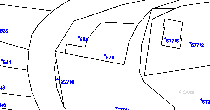 Parcela st. 579 v KÚ Žulová, Katastrální mapa