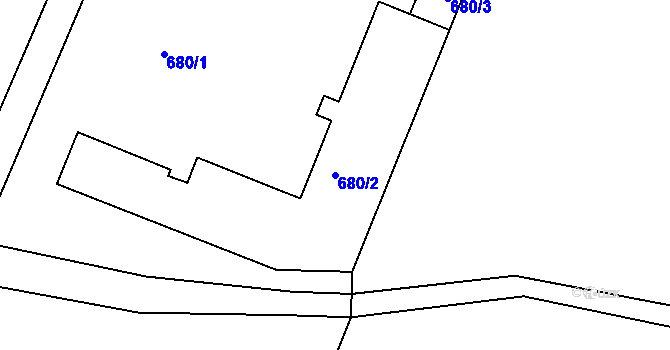 Parcela st. 680/2 v KÚ Žulová, Katastrální mapa