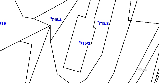 Parcela st. 715/3 v KÚ Žulová, Katastrální mapa