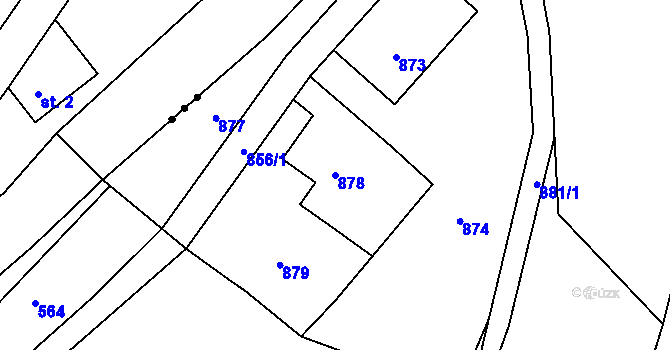 Parcela st. 878 v KÚ Žulová, Katastrální mapa