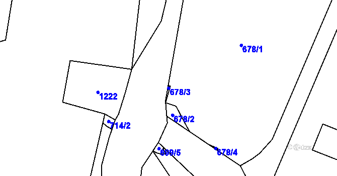 Parcela st. 678/3 v KÚ Žulová, Katastrální mapa
