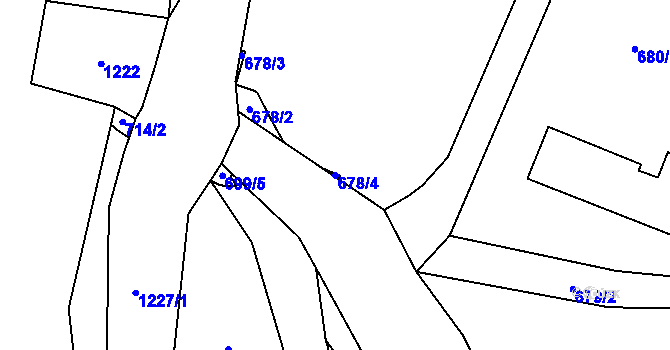 Parcela st. 678/4 v KÚ Žulová, Katastrální mapa