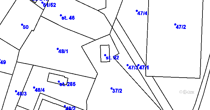 Parcela st. 92 v KÚ Žumberk, Katastrální mapa