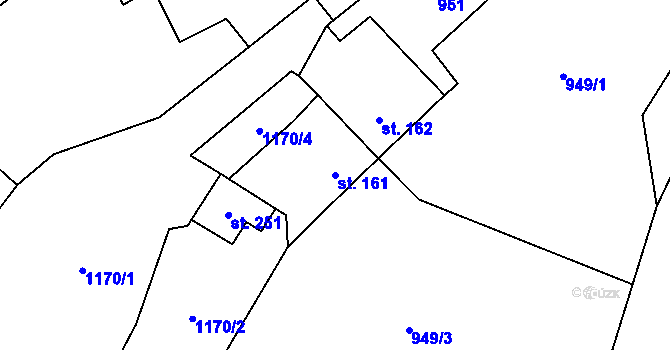Parcela st. 161 v KÚ Žumberk, Katastrální mapa