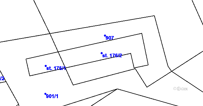 Parcela st. 176/2 v KÚ Žumberk, Katastrální mapa
