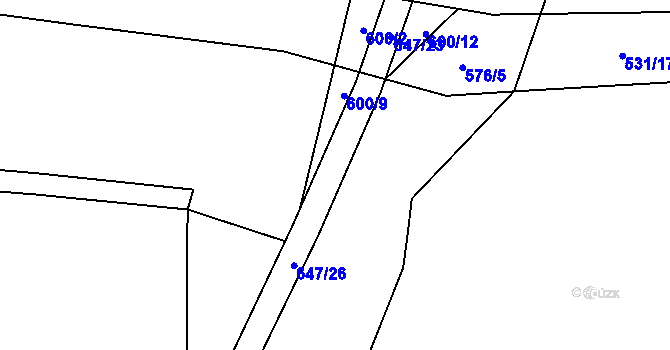 Parcela st. 647/24 v KÚ Žumberk, Katastrální mapa