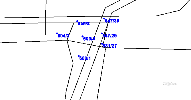 Parcela st. 647/32 v KÚ Žumberk, Katastrální mapa