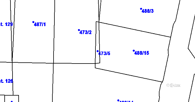 Parcela st. 473/5 v KÚ Žumberk, Katastrální mapa