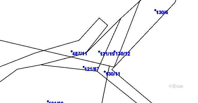 Parcela st. 121/19 v KÚ Kvaslice, Katastrální mapa