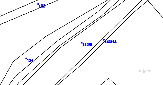 Parcela st. 143/6 v KÚ Kvaslice, Katastrální mapa